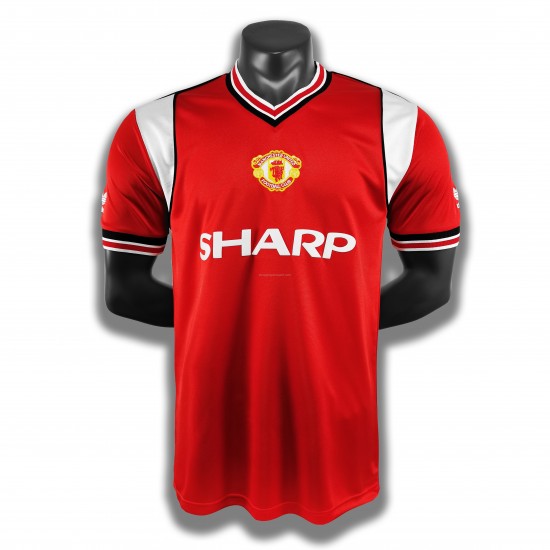 Maillot de Foot Manchester United Retro Domicile 1985 Manche Courte