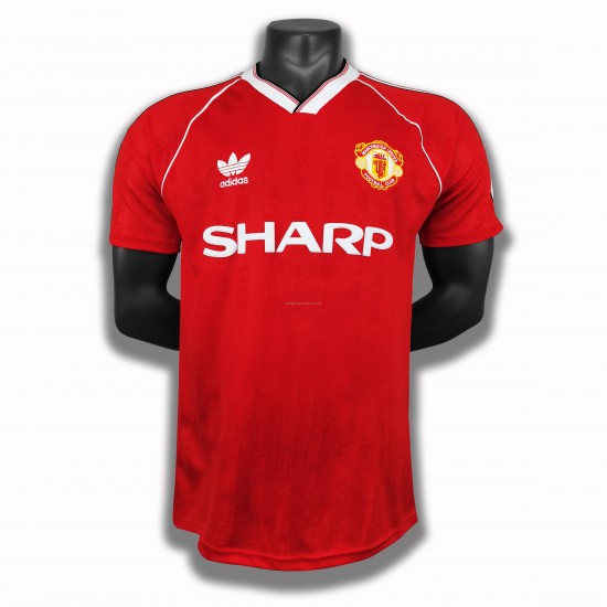 Maillot de Foot Manchester United Retro Domicile 1988 Manche Courte