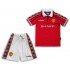 Maillot de Foot Manchester United Retro Enfant-Domicile 1998-1999 Manche Courte