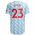 Maillot de Foot Manchester United Shaw 23 Extérieur 2021-2022 Manche Courte