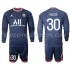 Maillot de Foot Paris Saint-Germain MESSI 30 Enfant Domicile 2021-2022 Manche Longue
