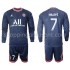 Maillot de Foot Paris Saint-Germain Mbappé 7 Enfant Domicile 2021-2022 Manche Longue