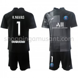 Maillot de Foot Paris Saint-Germain Gardien Keylor Navas 1 Enfant Extérieur 2021-2022 Manche Courte