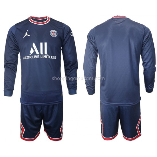 Maillot de Foot Paris Saint-Germain Enfant Domicile 2021-2022 Manche Longue