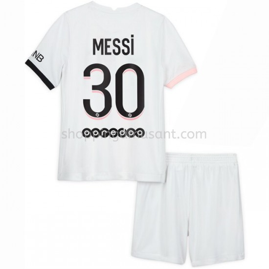 Maillot de Foot Paris Saint-Germain Lionel Messi 30 Enfant Extérieur 2021-2022 Manche Courte