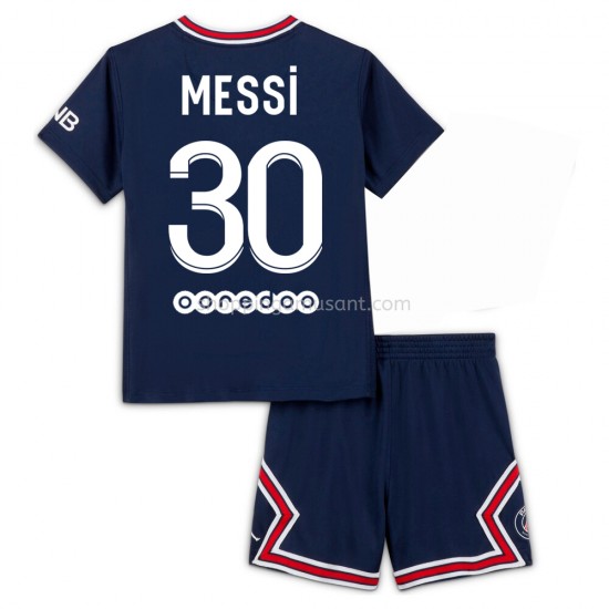 Maillot de Foot Paris Saint-Germain Lionel Messi 30 Enfant Domicile 2021-2022 Manche Courte