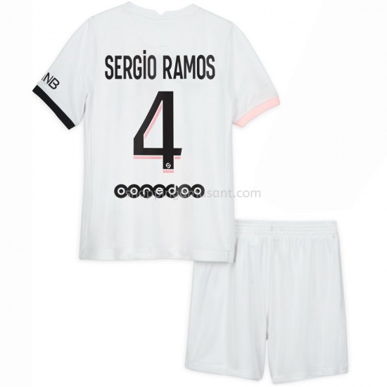 Maillot de Foot Paris Saint-Germain Sergio Ramos 4 Enfant Extérieur 2021-2022 Manche Courte