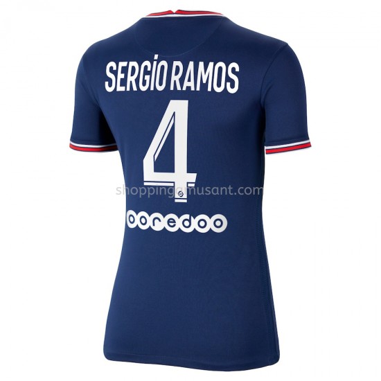 Maillot de Foot Paris Saint-Germain Sergio Ramos 4 Féminine Domicile 2021-2022 Manche Courte