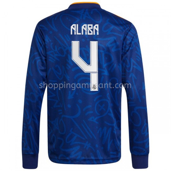 Maillot de Foot Real Madrid David Alaba 4 Extérieur 2021-2022 Manche Longue