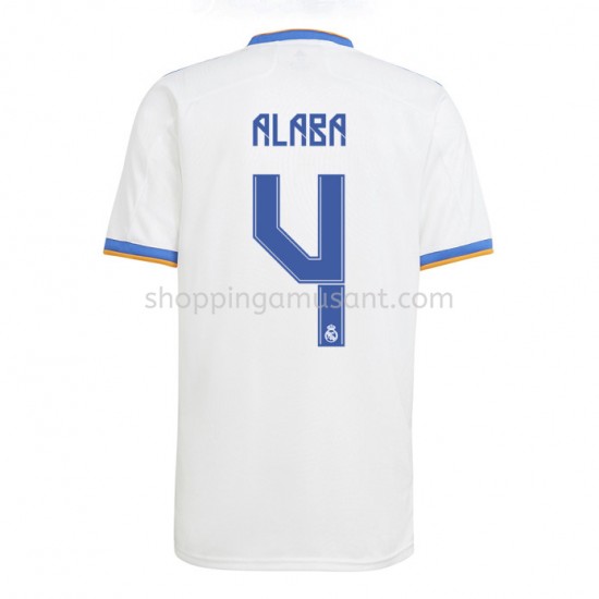 Maillot de Foot Real Madrid David Alaba 4 Domicile 2021-2022 Manche Courte