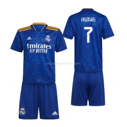 Maillot de Foot Real Madrid Eden Hazard 7 Enfant Extérieur 2021-2022 Manche Courte