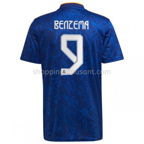 Maillot de Foot Real Madrid Karim Benzema 9 Extérieur 2021-2022 Manche Courte