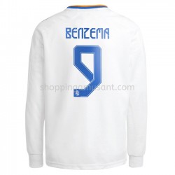 Maillot de Foot Real Madrid Karim Benzema 9 Domicile 2021-2022 Manche Longue