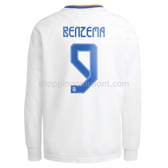 Maillot de Foot Real Madrid Karim Benzema 9 Domicile 2021-2022 Manche Longue