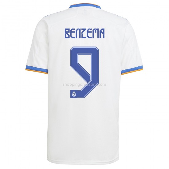 Maillot de Foot Real Madrid Karim Benzema 9 Domicile 2021-2022 Manche Courte