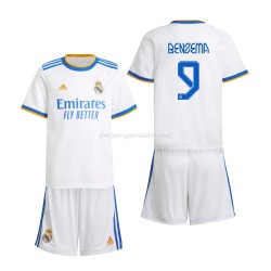 Maillot de Foot Real Madrid Karim Benzema 9 Enfant Domicile 2021-2022 Manche Courte