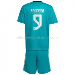 Maillot de Foot Real Madrid Karim Benzema 9 Enfant Neutre 2021-2022 Manche Courte