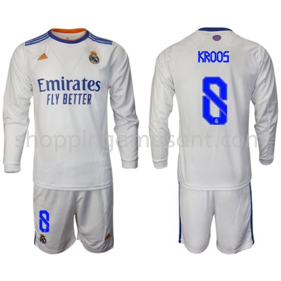 Maillot de Foot Real Madrid Kroos 8 Enfant Domicile 2021-2022 Manche Longue
