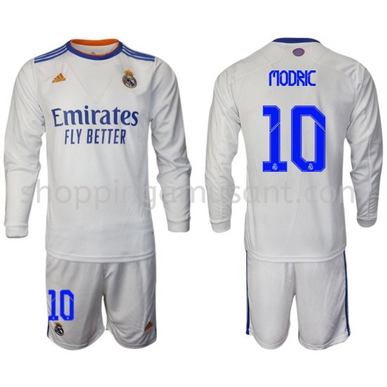 Maillot de Foot Real Madrid Modric 10 Enfant Domicile 2021-2022 Manche Longue