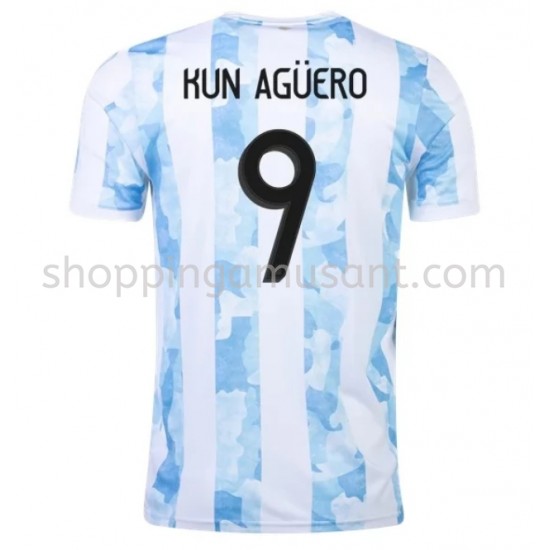 Maillot de Foot Argentine Kun Agüero 9 Domicile 2021 Manche Courte