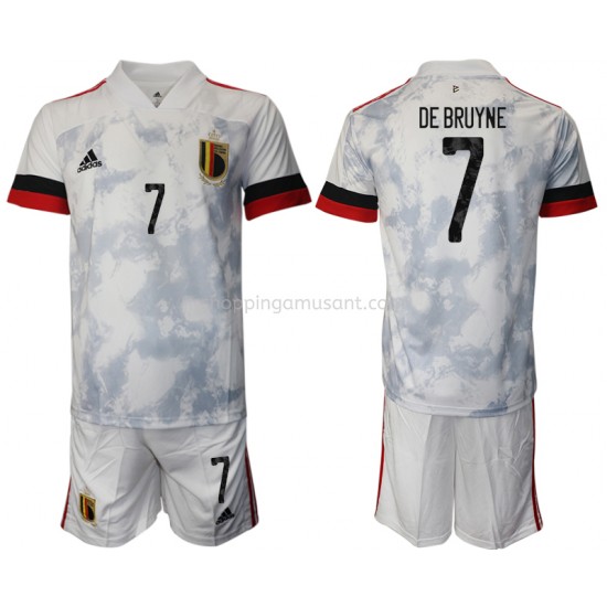 Maillot de Foot Belgique Kevin De Bruyne 7 Enfant Extérieur Euro 2020 Manche Courte