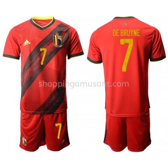 Maillot de Foot Belgique Kevin De Bruyne 7 Enfant Domicile Euro 2020 Manche Courte