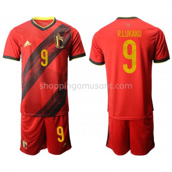 Maillot de Foot Belgique Romelu Lukaku 9 Domicile Euro 2020 Manche Courte