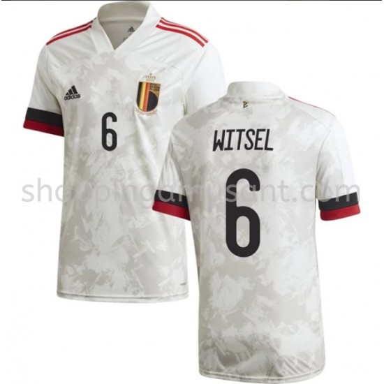 Maillot de Foot Belgique Witsel 6 Extérieur Euro 2020 Manche Courte