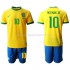 Maillot de Foot Brésil Neymar JR 10 Enfant Domicile 2020-2021 Manche Courte