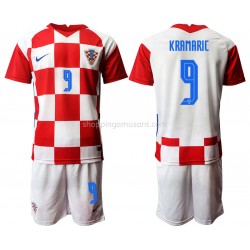 Maillot de Foot Croatie Andrej Kramaric 9 Enfant Domicile Euro 2020 Manche Courte