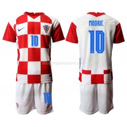 Maillot de Foot Croatie Luka Modrić 10 Enfant Domicile Euro 2020 Manche Courte