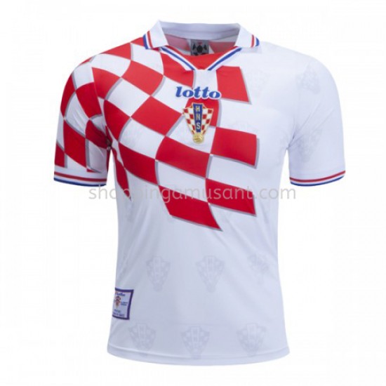 Maillot de Foot Croatie Retro Domicile 1998 Manche Courte