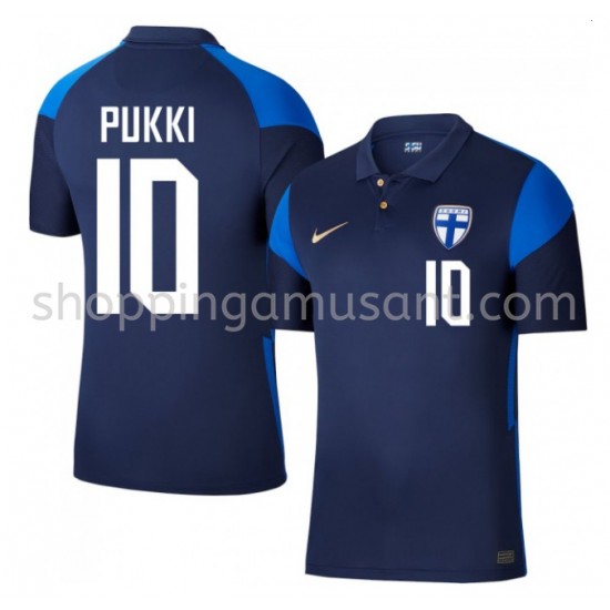 Maillot de Foot Finlande Teemu Pukki 10 Extérieur Euro 2020 Manche Courte