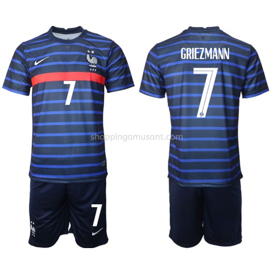 Maillot de Foot France Antoine Griezmann 7 Enfant Domicile Euro 2020 Manche Courte