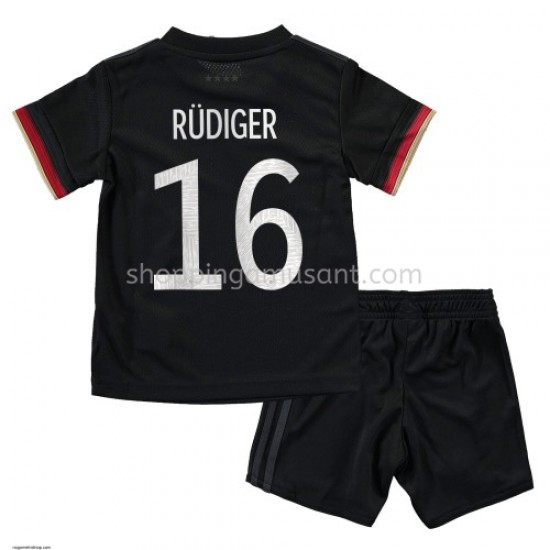 Maillot de Foot Allemagne Antonio Rüdiger 16 Enfant Extérieur Euro 2020 Manche Courte