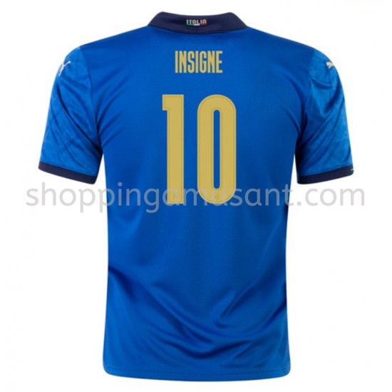 Maillot de Foot Italie Insigne 10 Domicile Euro 2020 Manche Courte