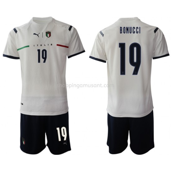 Maillot de Foot Italie Leonardo Bonucci 19 Enfant Extérieur 2021-2022 Manche Courte