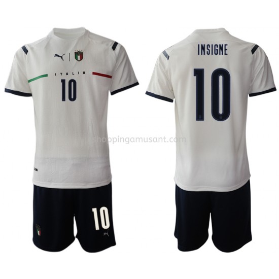 Maillot de Foot Italie Lorenzo Insigne 10 Enfant Extérieur 2021-2022 Manche Courte