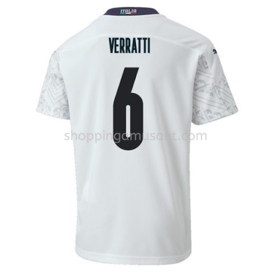 Maillot de Foot Italie VERRATTI 6 Extérieur Euro 2020 Manche Courte