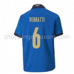 Maillot de Foot Italie Verratti 6 Domicile Euro 2020 Manche Courte