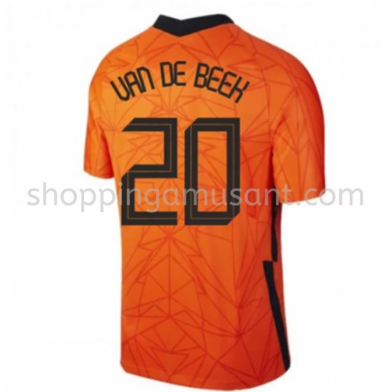 Maillot de Foot Pays-Bas Donny van de Beek 20 Domicile Euro 2020 Manche Courte