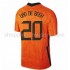 Maillot de Foot Pays-Bas Donny van de Beek 20 Domicile Euro 2020 Manche Courte