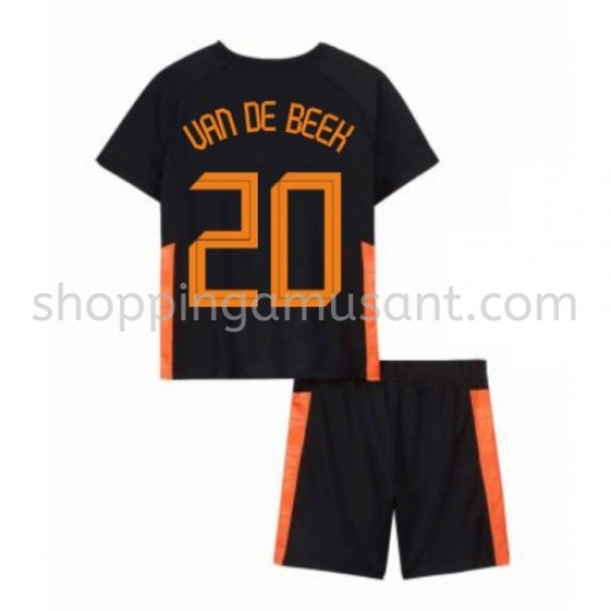 Maillot de Foot Pays-Bas Donny van de Beek 20 Enfant Extérieur Euro 2020 Manche Courte