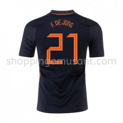 Maillot de Foot Pays-Bas Frenkie de Jong 21 Extérieur Euro 2020 Manche Courte