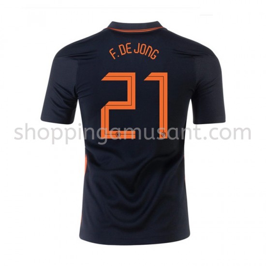 Maillot de Foot Pays-Bas Frenkie de Jong 21 Extérieur Euro 2020 Manche Courte