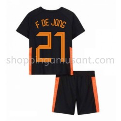 Maillot de Foot Pays-Bas Frenkie de Jong 21 Enfant Extérieur Euro 2020 Manche Courte