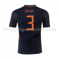 Maillot de Foot Pays-Bas MATTHIJS DE LIGT 3 Extérieur Euro 2020 Manche Courte