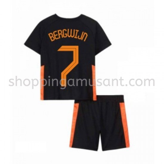 Maillot de Foot Pays-Bas Steven Bergwijn 7 Enfant Extérieur Euro 2020 Manche Courte