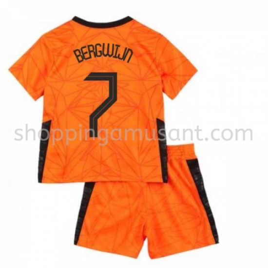 Maillot de Foot Pays-Bas Steven Bergwijn 7 Enfant Domicile Euro 2020 Manche Courte