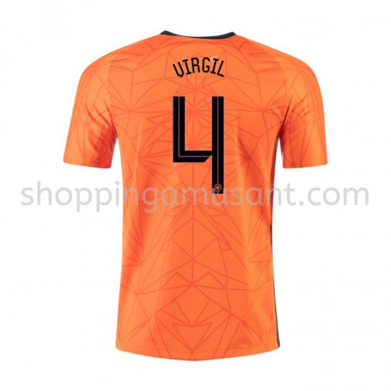 Maillot de Foot Pays-Bas VIRGIL 4 Domicile Euro 2020 Manche Courte